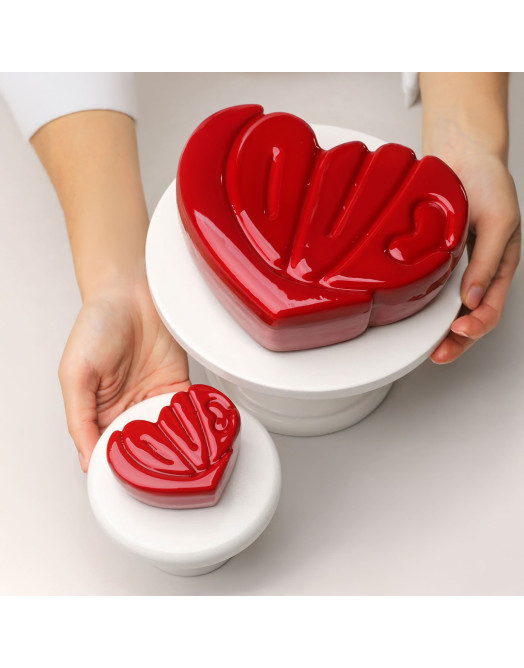 Love mini Cake silicone mould handmade (2pcs)
