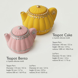 Teapot cake 1200 ml silicone mould handmade