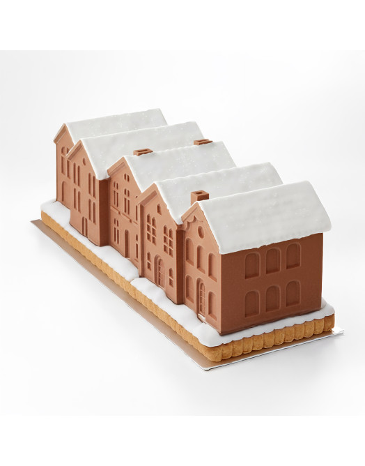 Christmas Street Cake silicone mould handmade