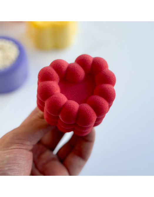 Spheres Heart mini cake silicone mould handmade 120 ml